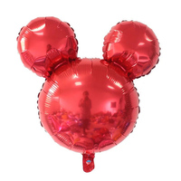 Décorations de fête d'anniversaire pour enfants, ballons en feuille d'aluminium de 24 pouces, grands personnages de dessins animés, ballons en forme de tête de Mickey argentés