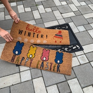 Change Switch Interchangeable Coconut Coir Door Mats <b>Doormat</b> <b>Rubber</b> Base - Product Image 1