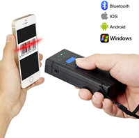 Escáner de Código de Barras Inalámbrico Portátil 1D 2D, Mini Escáner Bluetooth para iOS y Android, Ideal para Inventario y Logística
