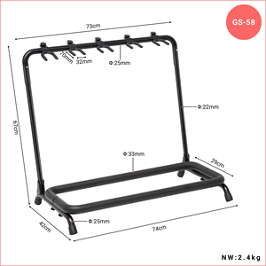 Lebeth GS-58 universale a 5 teste per chitarra portatile supporto per chitarra in metallo espositore per chitarra acustica/elettrica/per basso - Product Image 3