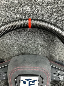 Volant sport de luxe en cuir et fibre de carbone pour Audi R8 TT <span class=keywords><strong>Mk2</strong></span> B8 RS TTS TTRs RS3-7 A3-A8 Q5-Q7 X5 M4 X6 - Product Image 6