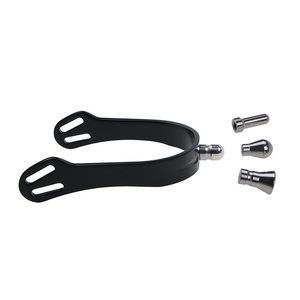 <span class=keywords><strong>Éperon</strong></span>s en alliage <span class=keywords><strong>d</strong></span>'aluminium avec sangles en sangle, quatre têtes interchangeables, couvercle sous vide, vendus par paire - Product Image 3