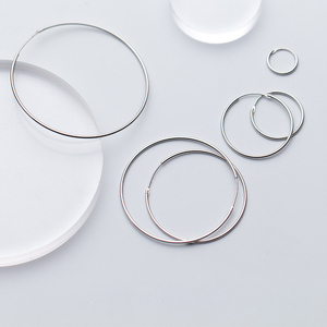 1 paio di orecchini a cerchio tondo in argento Sterling S925 1.5MM con cerchio liscio per donna gioielli regalo - Product Image 2