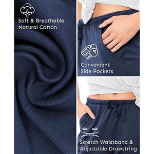 Pantalones de Pijama de Algodón Suave para Mujer FOXA, Pantalones de Descanso con Cordón y Bolsillos, Paquete Múltiple - Product Image 4