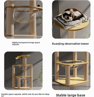 Structure d'escalade pour chat écologique avec lit intégré, grande capsule spatiale, support multi-niveaux et colonne en sisal en carton