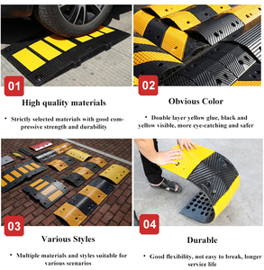 Chuyên nghiệp 1-<span class=keywords><strong>5</strong></span> kênh Vàng + Đen PVC cáp bảo vệ đoạn đường nối tốc độ vết sưng Heavy Duty cao su 3 kênh đường bộ an toàn - Product Image 2