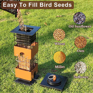 Умная Экологически чистая железная кормушка для птиц емкостью 2,5 фунтов, Прямая поставка с завода, емкость 2,5 фунтов, умное давление, защита от белок, подвеска - Product Image 4