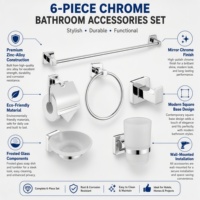 Accessoires de suite sanitaire KEGAO en chrome, moderne, en alliage de zinc, écologique, porte-serviettes autoportant pour salle de bain, ensemble de barres porte-serviettes