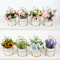 Nouveau design de petits pots de plantes d'intérieur en céramique de fleur artificielle moyenne pour la décoration moderne de la maison