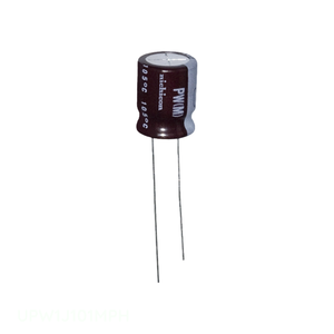 Condensateur Radial TH 100 uF 20% 63V, Distributeur Autorisé, UPW1J101MPH, à Passage Traversant, en Aluminium - Product Image 1