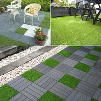 Hermosos azulejos de hierba DIY y azulejos de bricolaje WPC para balcón