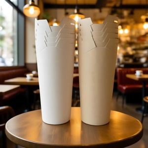 Vasos de Papel Kraft Desechables de Primera Calidad YBLPAK, Vasos de Papel de Una Sola Pared con Forma de Cuerno de Vaca, Aptos para Alimentos, para Uso en el Hogar y la Oficina - Product Image 6