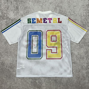 Nueva ropa de calle para hombre, Camiseta deportiva de gran tamaño con serigrafía, Camiseta holgada de fútbol de malla de poliéster de alta calidad para hombre - Product Image 2