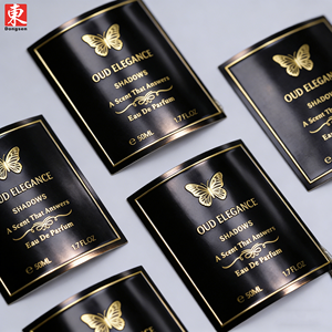 Custom profumo di lusso Premium Packaging durevole oro impermeabile in alluminio adesivo etichetta stampa UV su bottiglia di cosmetici - Product Image 3
