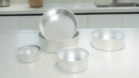 Ensemble de 7 moules à gâteau ronds en aluminium Lanren, moules à chiffon cake anodisés à fond amovible pour la pâtisserie domestique et commerciale