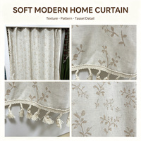 Rideau de douche à pompons superposés, tissu texturé imperméable, beige, maximaliste, 180x180cm, crochets décoratifs pour salle de bain
