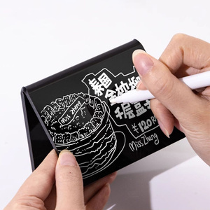 أنيق مخصص قابل للمسح أسود عرض سعر Wipeable شاشة منضدية لمطعم فندق التجزئة الحدث - Product Image 3