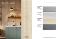 Mosaico de Travertino Flexible, Revestimiento de Piedra Natural, Azulejos Flexibles para Paredes Interiores, Paneles Decorativos