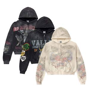 Sudadera con capucha de algodón para hombre, personalizada, con efecto desgastado, gráfico, gruesa, al por mayor, Sudaderas <span class=keywords><strong>y</strong></span> Hoodies de Hombre - Product Image 1