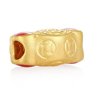 High-end 2025 New Design <b>24K</b> micro-hard <b>gold</b> solid <b>gold</b> gourd copper coin shape <b>bracelet</b> beaded - Product Image 2