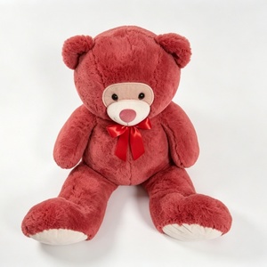 Customized Wine Red <b>Plush</b> Backpack with Red Bow <b>Large</b> Size (51-99cm) PP Cotton Filled Party Use - Product Image 2