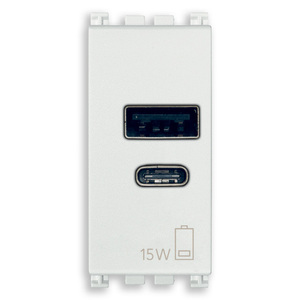 อะแดปเตอร์แปลงไฟ USB A+C 15W 5V สีขาว แบบติดผนัง - Product Image 1