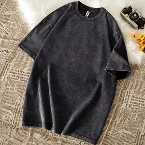 Personalizado Vintage de alta calidad de gran tamaño Streetwear lavado Camiseta para los hombres Sun Faded en blanco ácido lavado de algodón camiseta Fabricante - Product Image 5