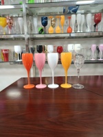 Acrylic Glass Factory Sale Custom Ice Imperial White Acrylic Goblet Champagne Flutes Glass