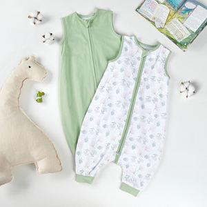 ผ้าฝ้าย2pk เด็กวัยหัดเดินนอนกระสอบแขนกุดซิปทารกนอนกระสอบด้วยเท้า - Product Image 6