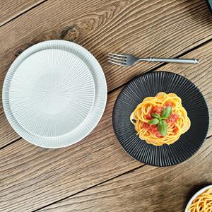 Plato de Cena Estilo Occidental con Diseño de Roca, Diseño Simple, Plato Plano de Cerámica para Filetes y Espaguetis, Plato Redondo para Aperitivos, Venta al por Mayor - Product Image 5