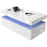 Table basse lumineuse à LED table basse haute brillance design moderne bois couleur blanche