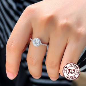 Classic Simple 925 Sterling <strong>Silver</strong> <strong>Big</strong> Round Cut Cubic Zircon Eternity <strong>Ring</strong> Band for Women Bridal Wedding Jewelry Accessories - Product Image 4
