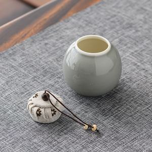 กาน้ำชาเซรามิกขนาดเล็กแบบพกพาสไตล์ญี่ปุ่นกระป๋องชาขนาดเล็กเคลือบด้วยหมึกสีเทาน้ำแข็งปิดผนึกสำหรับการจัดเก็บ - Product Image 6