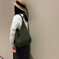 Sac coréen à deux sangles, ouvert sous les bras, tricoté et tissé à la main, tendance automne-hiver, grande capacité, style décontracté pour les vacances
