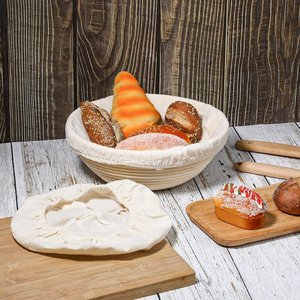 Cesta de prueba de pan, cesta de ratán larga ovalada redonda, Banneton, prueba de masa de pan, cesta de ratán con forro de lino - Product Image 2