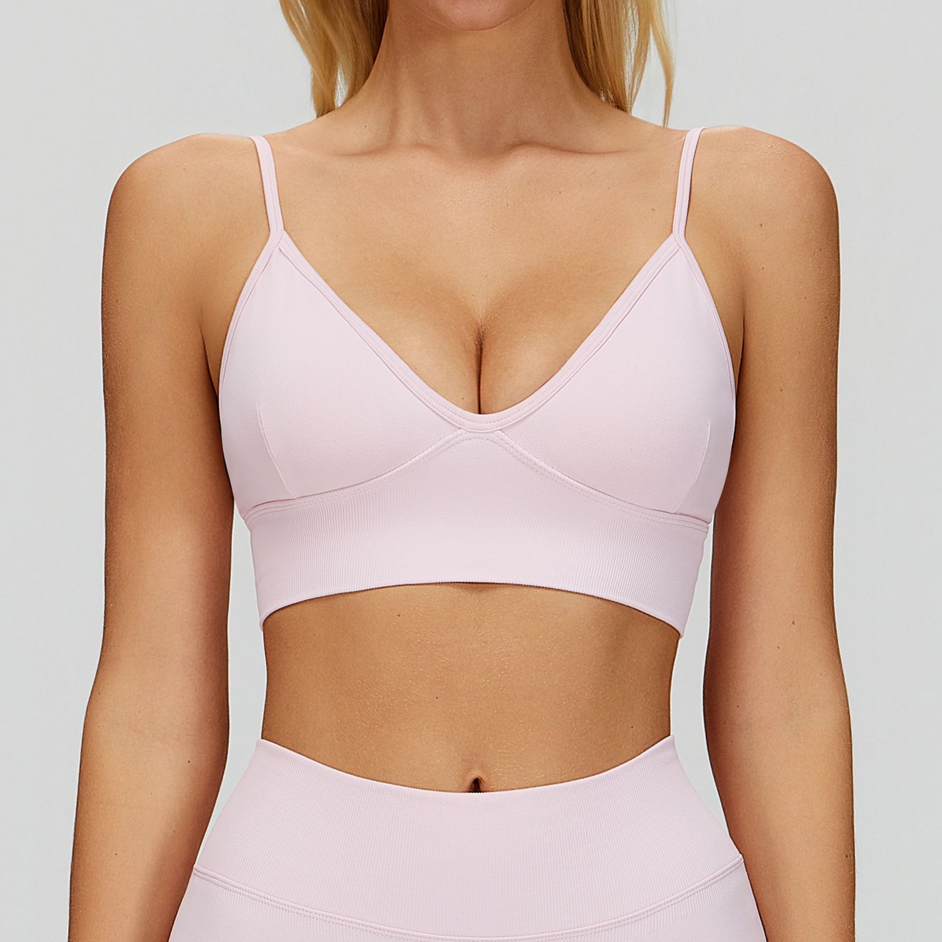 Women's Quick Dry Racerback Tank Top Compression Seamless Spandex Material Deep V Halter Neck Windproof Sport Style Plus Size