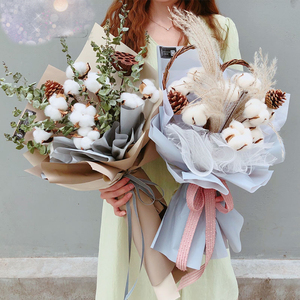 AYOYOChristmas Cadeau Bouquet De Noël Coton Fleurs Séchées Décoration De <span class=keywords><strong>La</strong></span> Maison Entourant Décoration - Product Image 1
