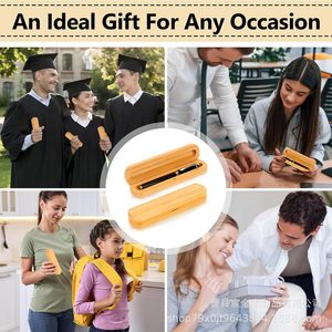 Estuche de Madera para Pluma Estilográfica, Caja de Almacenamiento Individual con Diseño Magnético, Caja de Regalo de Oficina para Hombres y Mujeres, Madera de Bambú - Product Image 3