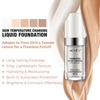 ALIVER Promotion Exceptionnelle Fond de Teint Liquide 30ml à Changement de Couleur, Correcteur Longue Tenue, Maquillage Teint Chaud, Cosmétiques pour Femmes
