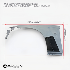 Ailes en fibre de carbone sergé 3K personnalisées avec texture forgée et effet football, compatibles avec le kit carrosserie et la modification Nissan 370Z Z34 - Product Image 6