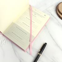 Carnet A5 rose en gros, couverture rigide, broderie lin, journal personnalisé, livre en tissu cuir, papier, cadeau personnalisé