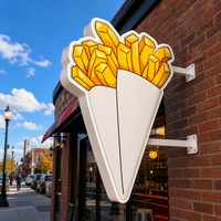 Enseigne lumineuse LED double face à lame, étanche IP65, pour extérieur, logo personnalisé pour l'image de marque de restaurant