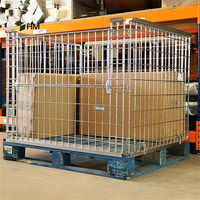 Récipient en treillis métallique pliable durable en acier galvanisé pliable sans fond