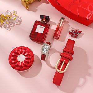Coffret Cadeau de Luxe IStapromo 6 Pièces pour Femme : Montre <span class=keywords><strong>à</strong></span> Quartz, Ceinture, Parfum, Crème BB, <span class=keywords><strong>Rouge</strong></span> <span class=keywords><strong>à</strong></span> Lèvres et Broche - Product Image 2
