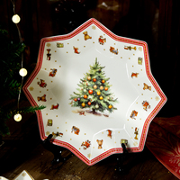 Assiettes de Noël rouges en gros LovingHome, sets d'assiettes de présentation pour mariage, vaisselle en porcelaine pour la maison et les fêtes