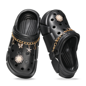 魅力的なピンクEVAガーデン下駄女の子用カスタム通気性軽量スリップオン靴パールチェーン蝶蝶夏フラット - Product Image 5