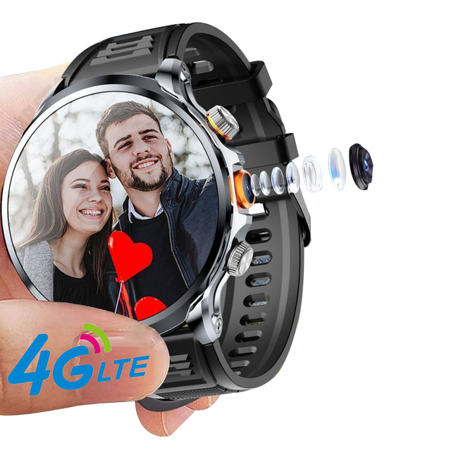 H18 Smart Watch 4G SIM Card WiFi GPS Positioning NFC Round 32G Android Smartwatch with Camera Video Call