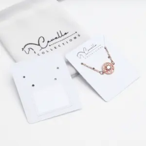 50 Pcs Embossing White Jewelry Cards, Custom Bracelet Packaging