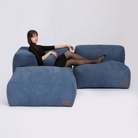 Canvas-Stoff Komprimierter Schaumstoff Kombination Ecksofa Modernes Wohnzimmer-Sofa
