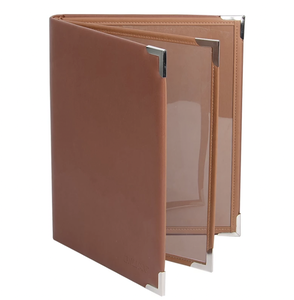 แฟ้มเมนูหนัง PU แบบกำหนดเอง ปกเมนูร้านอาหารและโรงแรม พร้อมที่ใส่หนังสำหรับอุปกรณ์โรงแรมและร้านอาหาร - Product Image 1